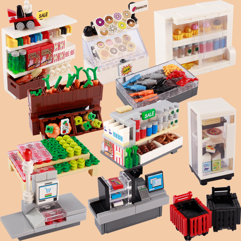Food City Snacks - MOC City Supermarket Figures Building Blocks