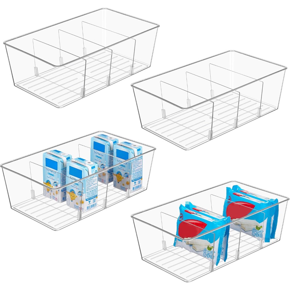 Food Snacks Packets - 4 Pack Food Storage Organizer Bins,