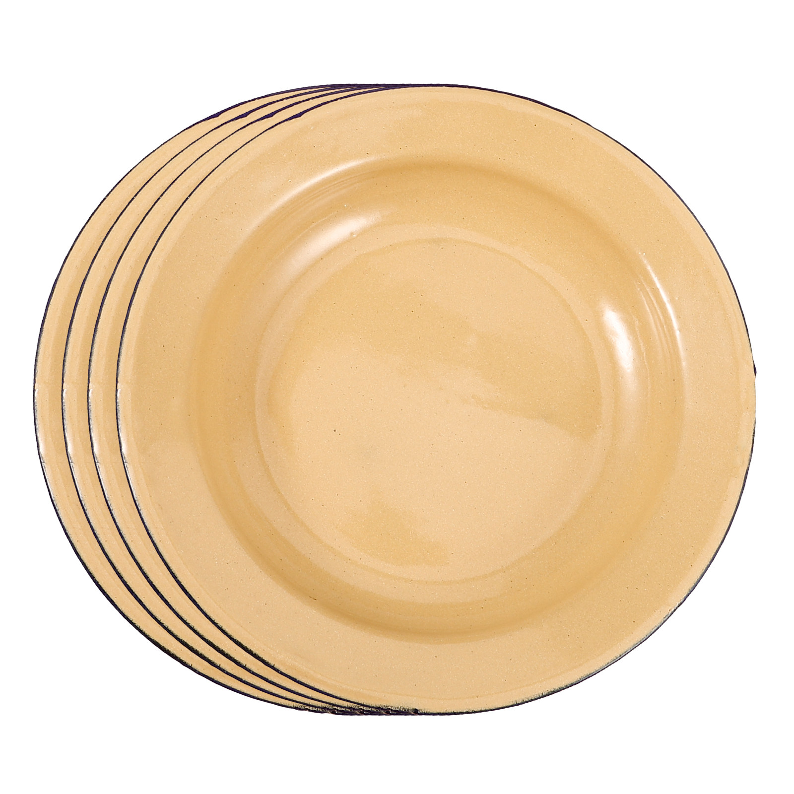 Food Platter Snacks - 4Pcs Enamel Plates Round Vintage Retro