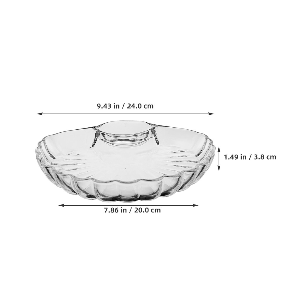 Glass Dumpling Plate Serving P - Food Platter Snacks ulasan dan harga