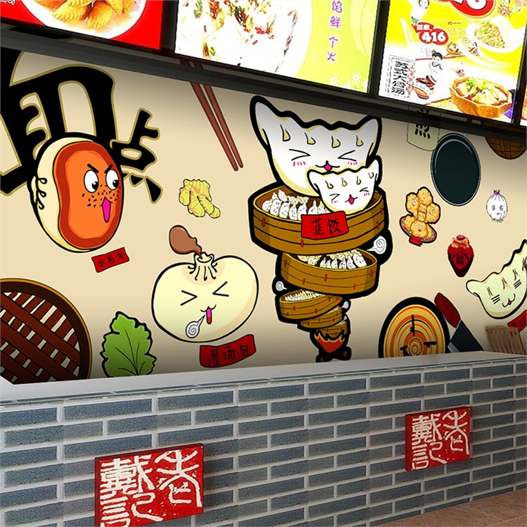 custom 3D Hand painted cartoon - Food Snacks Background ulasan dan harga