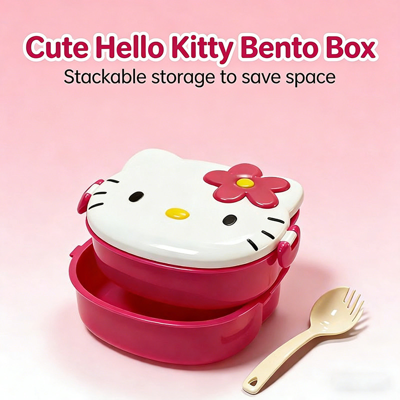 Kitty Double Layer Lunch Box F - Food Grocery Snacks ulasan dan harga