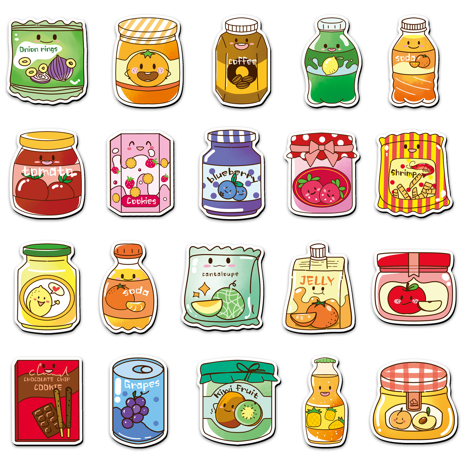 20Pcs/Set Cute Snack Drink Fri - Soft Food Snacks Kids ulasan dan harga