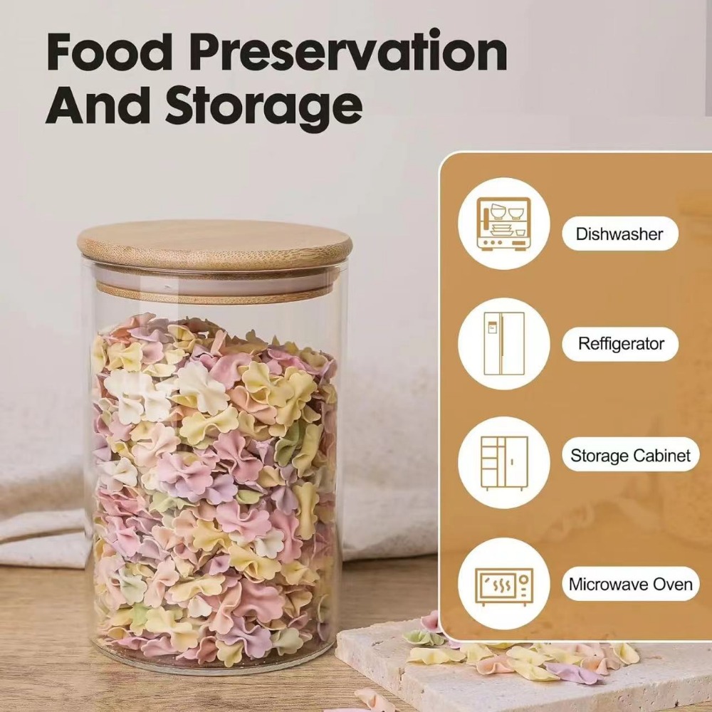 Glass Food Storage Tank with M - Food Snacks Candy ulasan dan harga