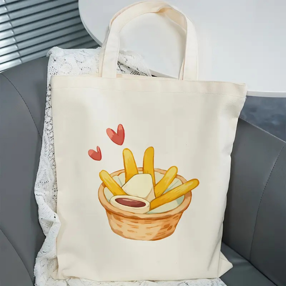 Cute French Fries Print Canvas - Food Grocery Snacks ulasan dan harga