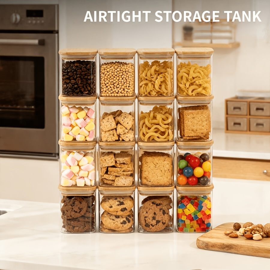 2/4/6/12Pcs-400Ml Square Glass - Food Snacks Candy ulasan dan harga