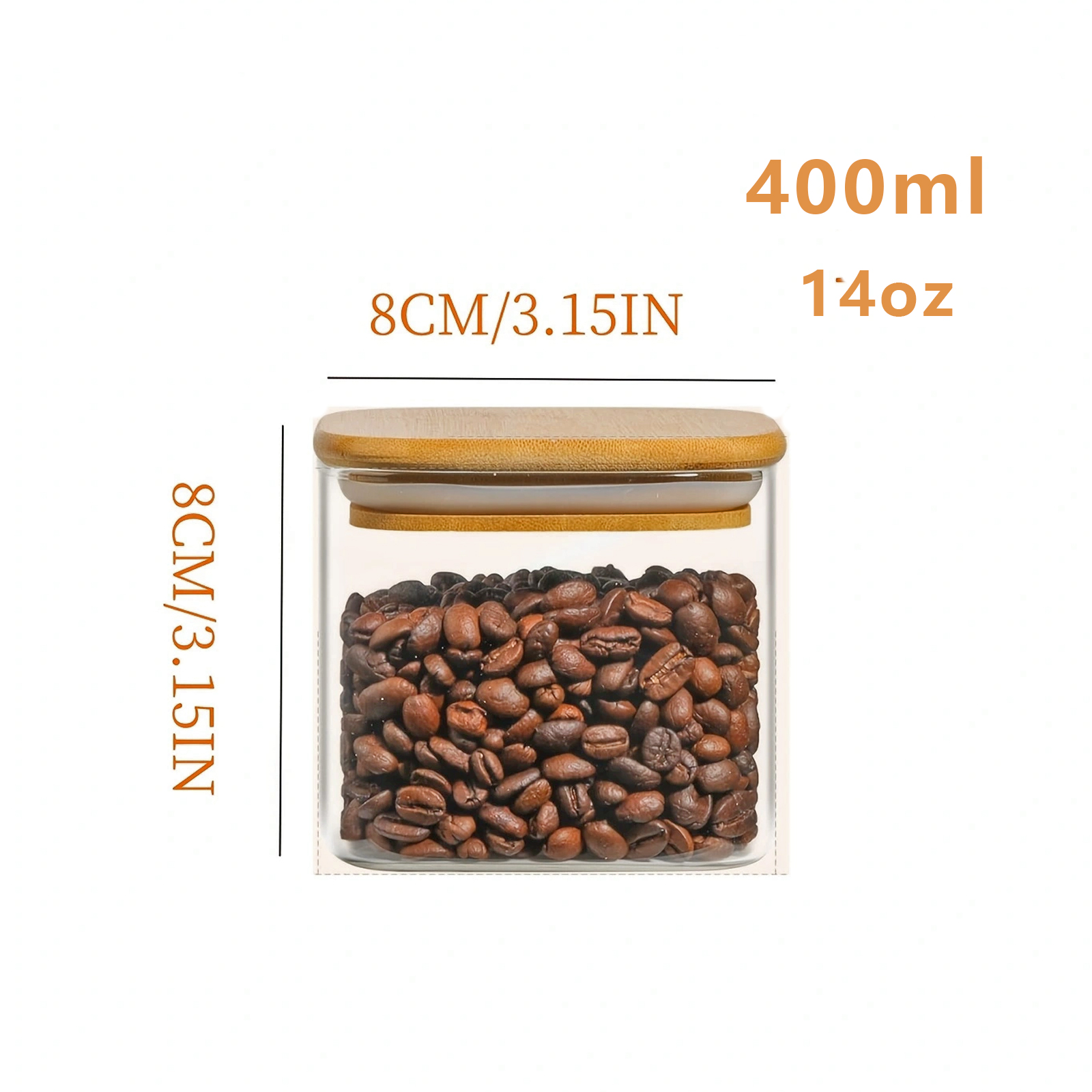 2/4/6/12Pcs-400Ml Square Glass - Food Snacks Candy ulasan dan harga
