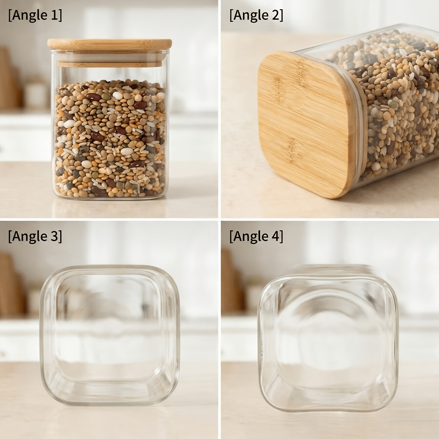 2/4/6/12Pcs-400Ml Square Glass - Food Snacks Candy ulasan dan harga
