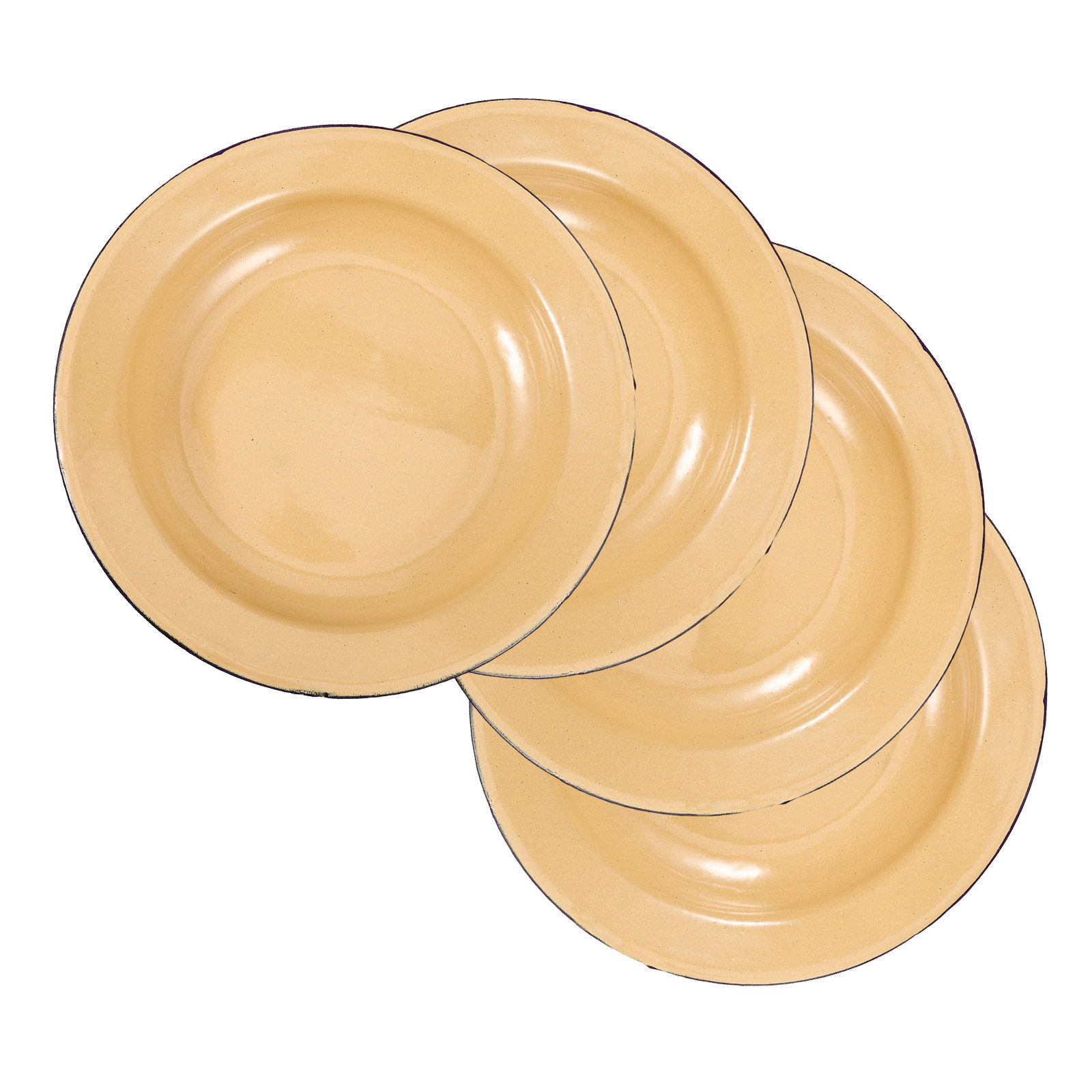 4Pcs Enamel Plate Round Vintag - Food Platter Snacks ulasan dan harga