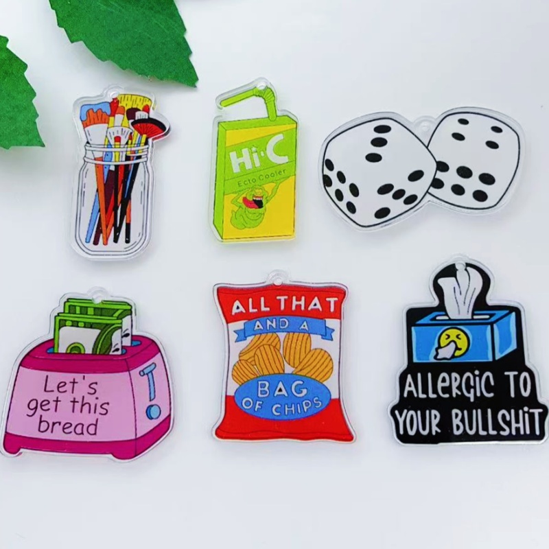 10 pieces of acrylic cartoon c - Food Snacks To Make ulasan dan harga