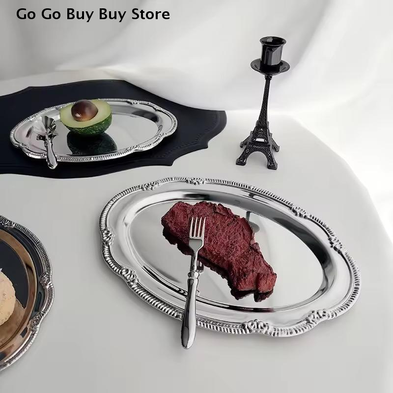 European Vintage Embossed Silv - Food Platter Snacks ulasan dan harga