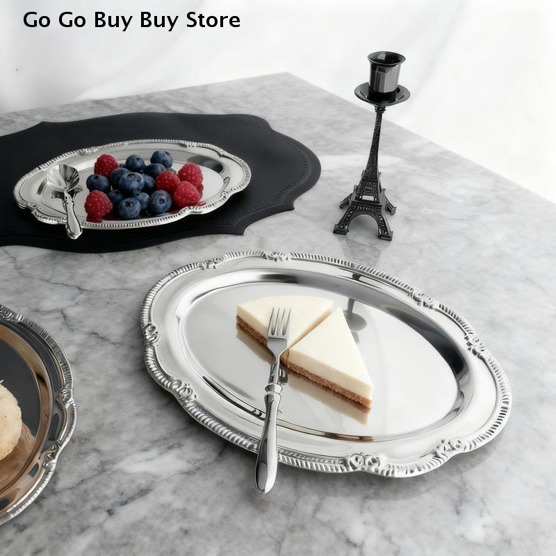 European Vintage Embossed Silv - Food Platter Snacks ulasan dan harga
