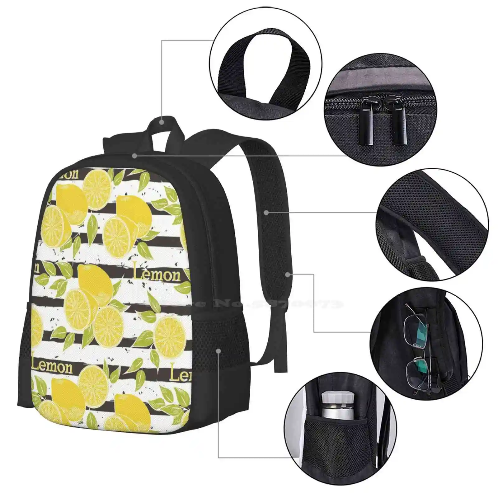 Lemons Bag Backpack For Men Wo - Food Snacks Background ulasan dan harga