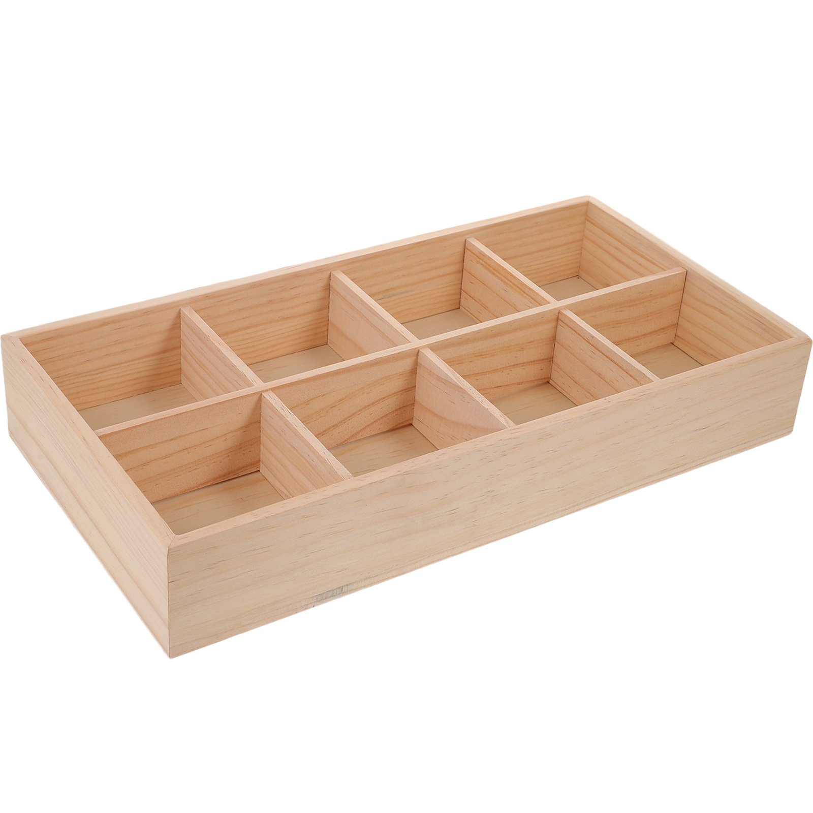 1pc Wooden Divided Storage Box - Food Snacks Packets ulasan dan harga