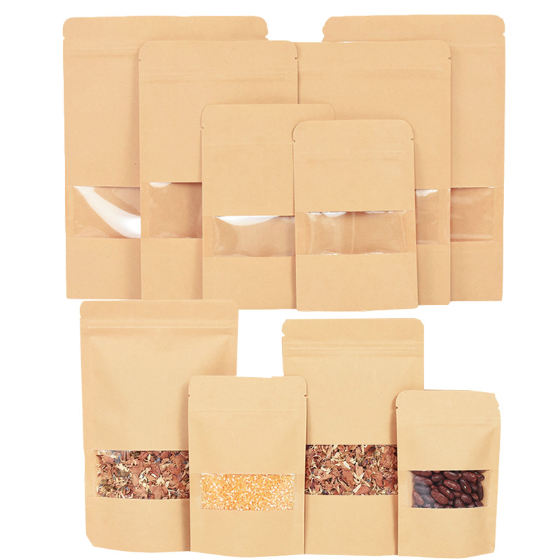 20/50pcs Kraft Paper Zip Lock  - Food Snacks Candy ulasan dan harga