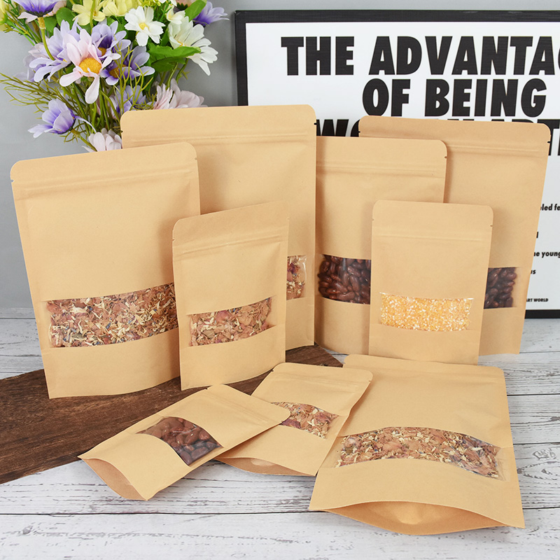 20/50pcs Kraft Paper Zip Lock  - Food Snacks Candy ulasan dan harga