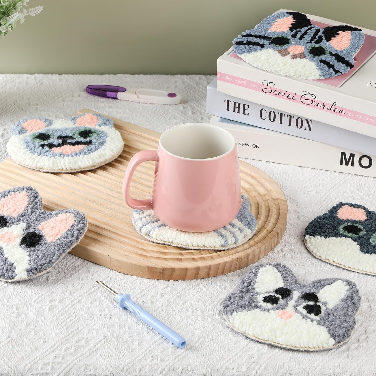 6PCS Set Punch Needle Coaster  - Fruit Roll Up ulasan dan harga