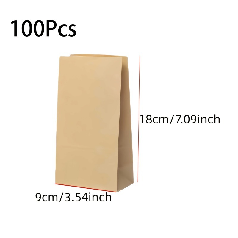 100/200Pcs Small Kraft Paper L - Food Grocery Snacks ulasan dan harga