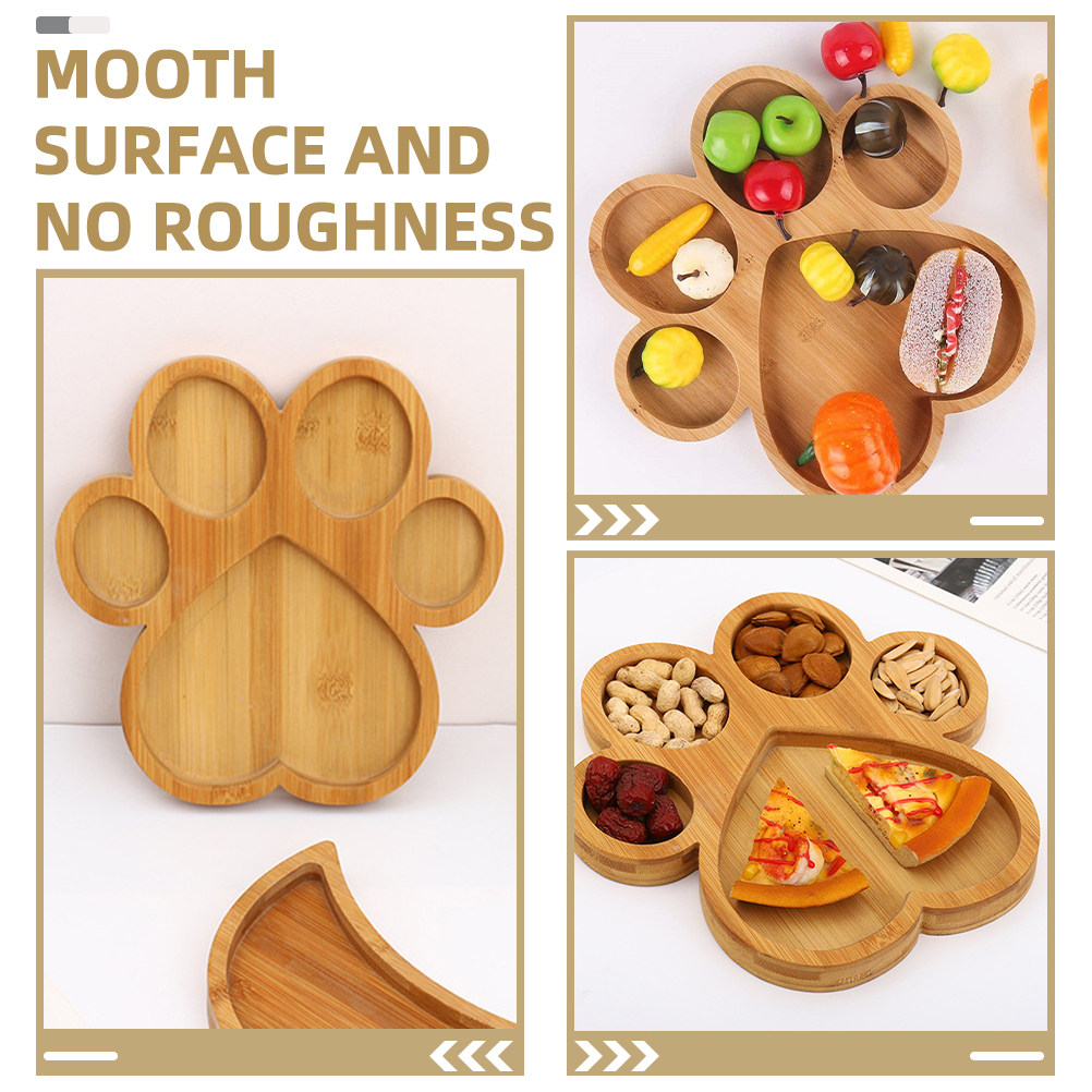 Cartoon Paw Shape Bamboo Servi - Food Platter Snacks ulasan dan harga