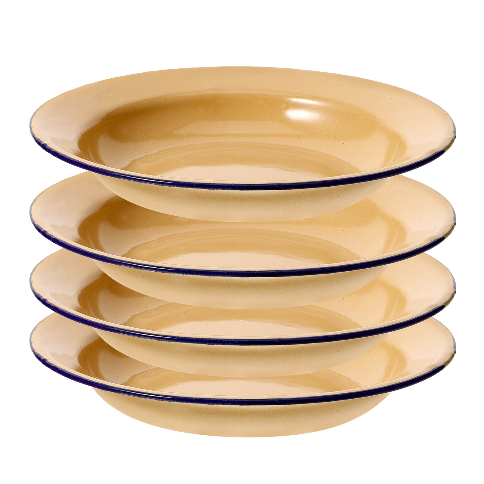 4Pcs Enamel Plates Round Vinta - Food Platter Snacks ulasan dan harga